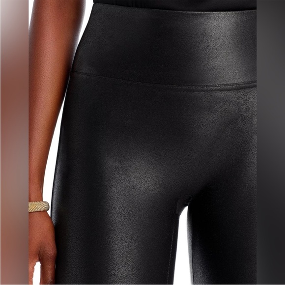 SPANX •M• Black Faux Leather Leggings - Picture 7 of 15